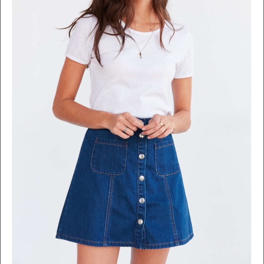 BDG Denim Button Up Skirt